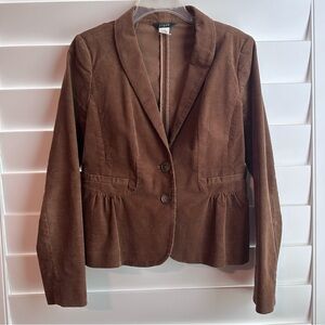 J. Crew Blazer Jacket Brown Corduroy Size 4
